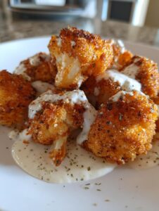 Cauliflower Bites with Garlic Sauce