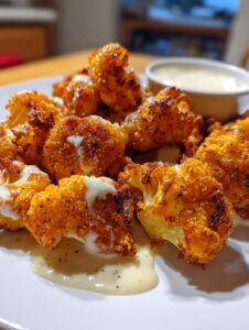 Cauliflower Bites with Garlic Sauce