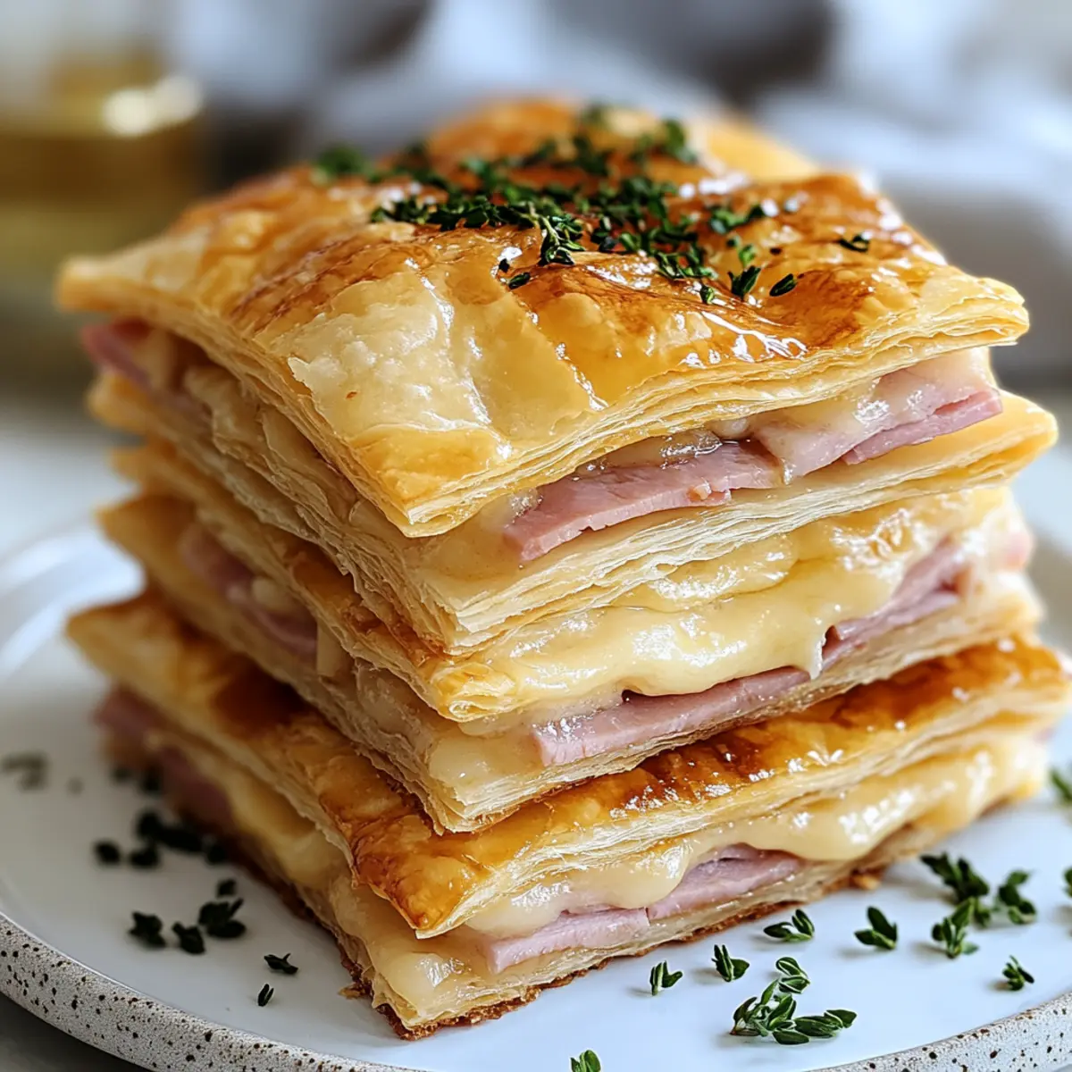 Crispy Ham & Cheese Puff Pastry Stacks You’ll Crave Again!