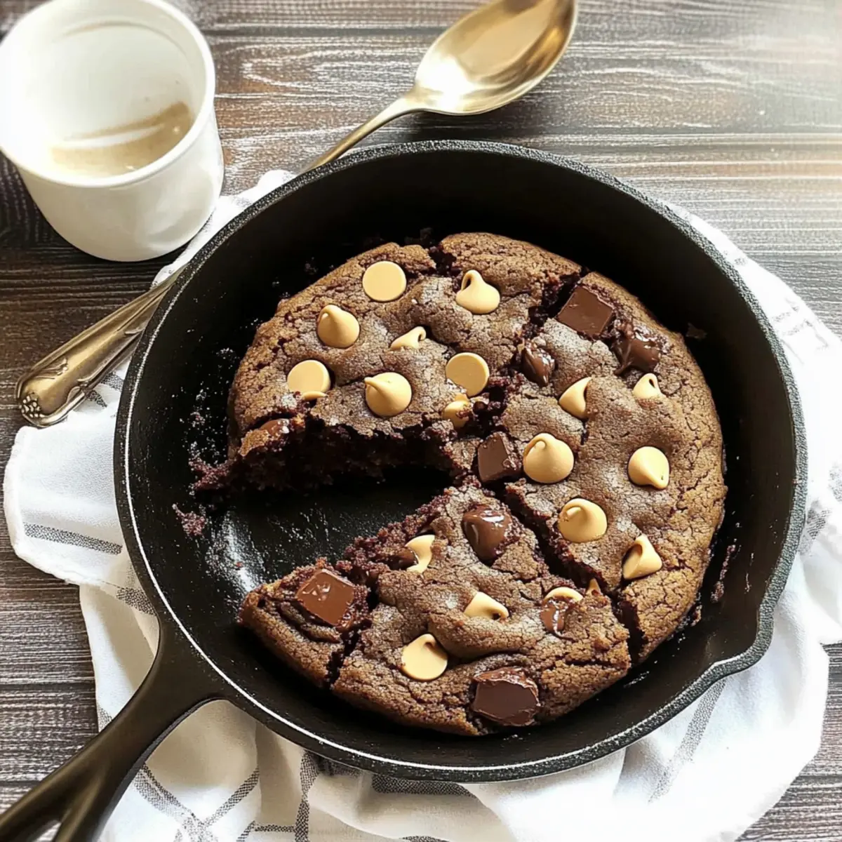 Irresistible Double Chocolate & Peanut Butter Skillet Cookie