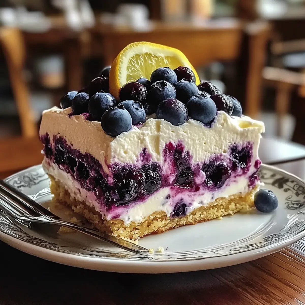 Lemon Blueberry Shortbread Mousse Cake: A Dreamy No-Bake Treat