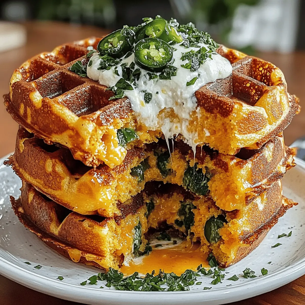 Cheddar Jalapeño Cornbread Waffles for a Flavorful Twist