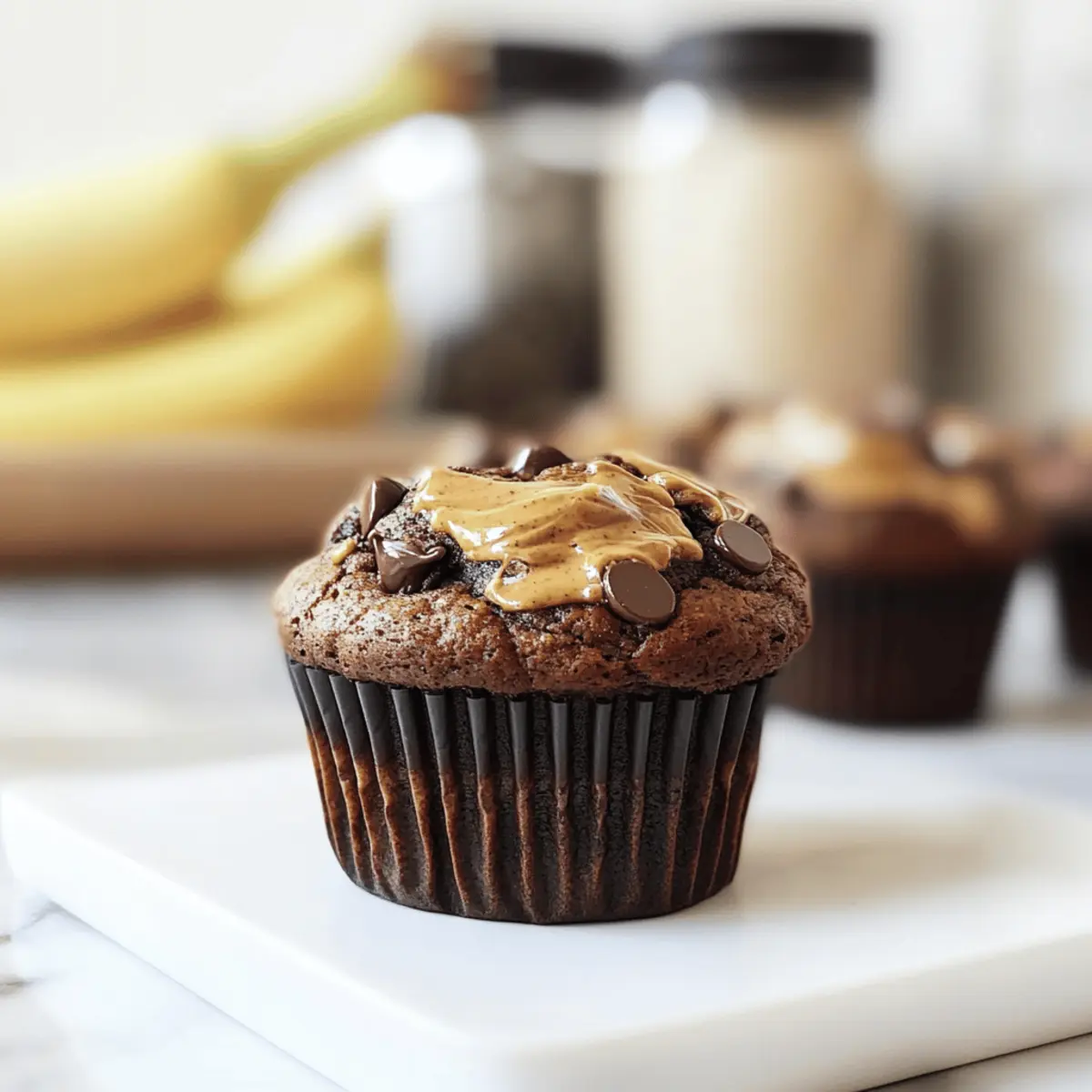Chocolate Peanut Butter Banana Muffins for Ultimate Mornings