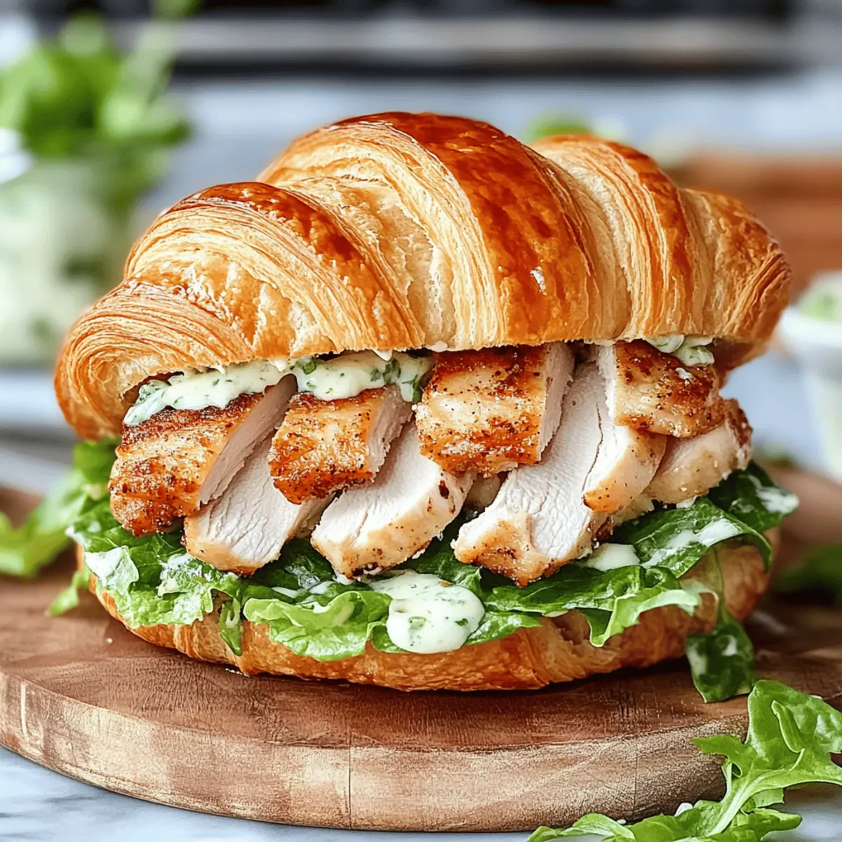 Savory Chicken Caesar Croissant Sandwich for Easy Lunch Bliss