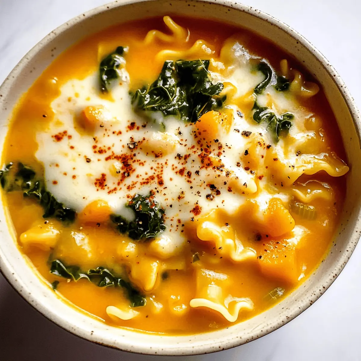 Cozy Butternut Squash Lasagna Soup with Kale Delight