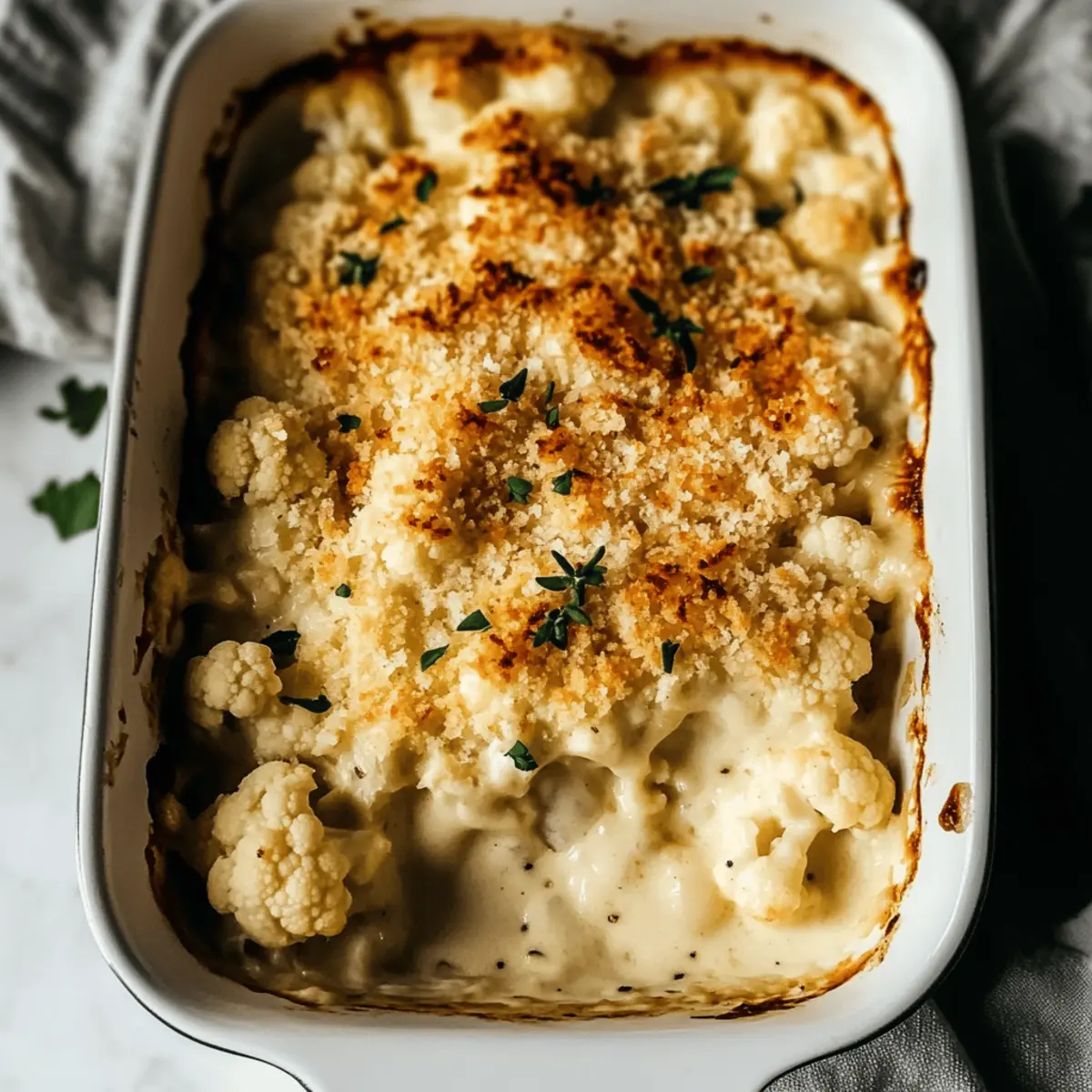 Irresistibly Creamy Cauliflower Gratin with Gruyere and Thyme