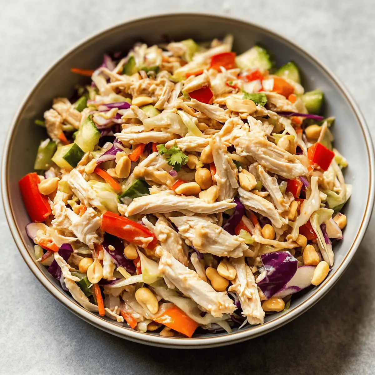 Thai Chicken Salad with Peanut Dressing for Quick Delight