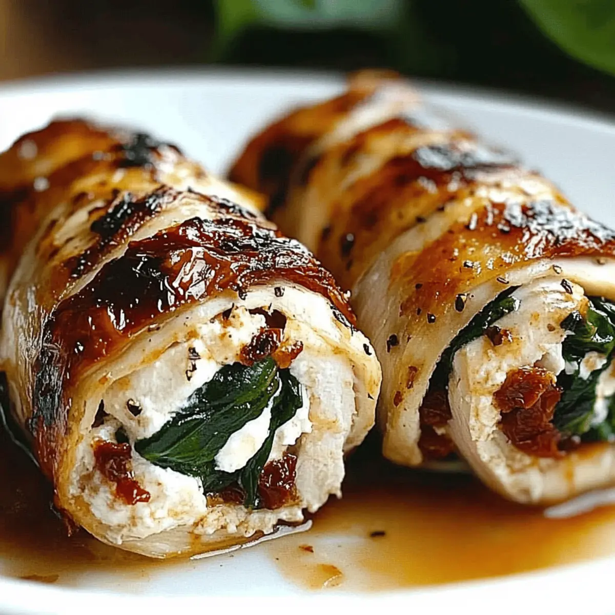 Rolled Up Chicken with Feta, Spinach, and Sun-Dried Tomatoes