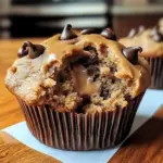 Greek Yogurt Peanut Butter Muffins with Chocolate Chips and Soft Centers