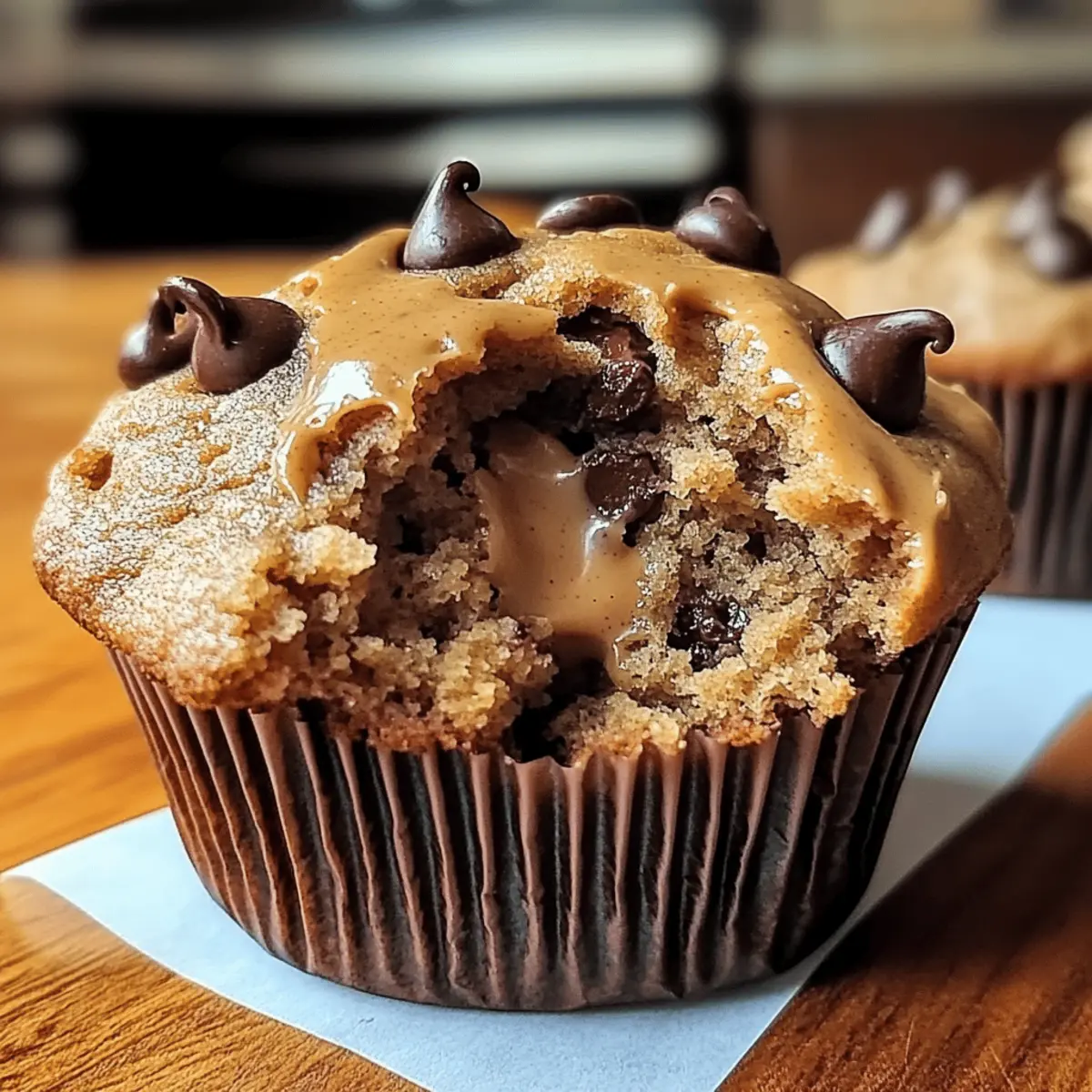 Irresistibly Soft Greek Yogurt Peanut Butter Muffins with Chocolate Chips
