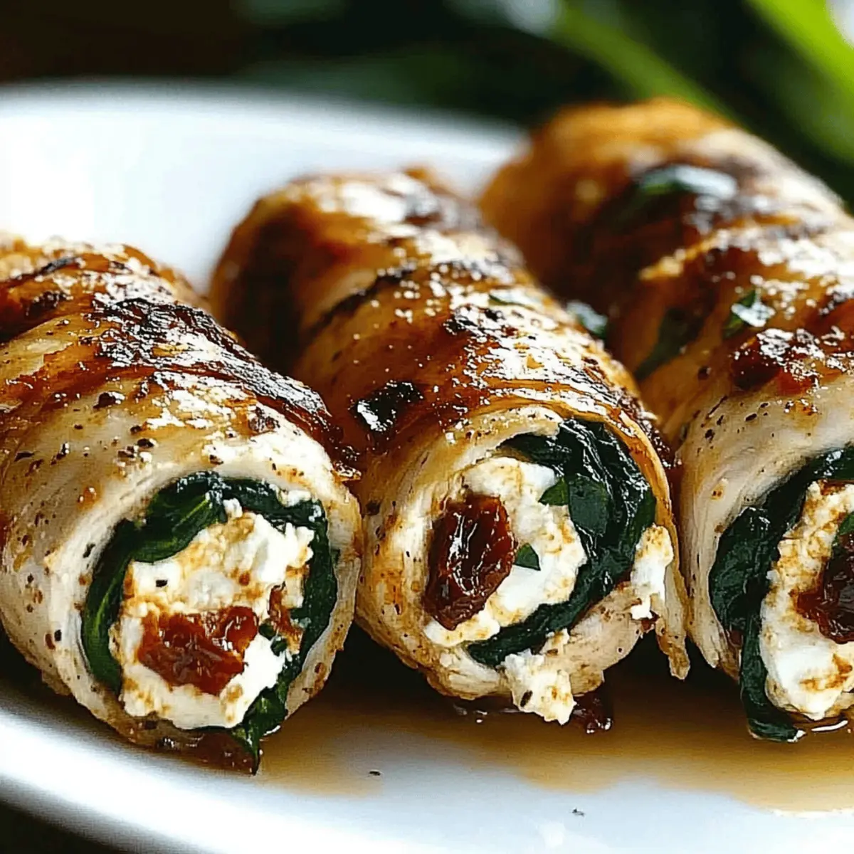 Rolled Up Chicken with Feta, Spinach, and Sun-Dried Tomatoes Delight