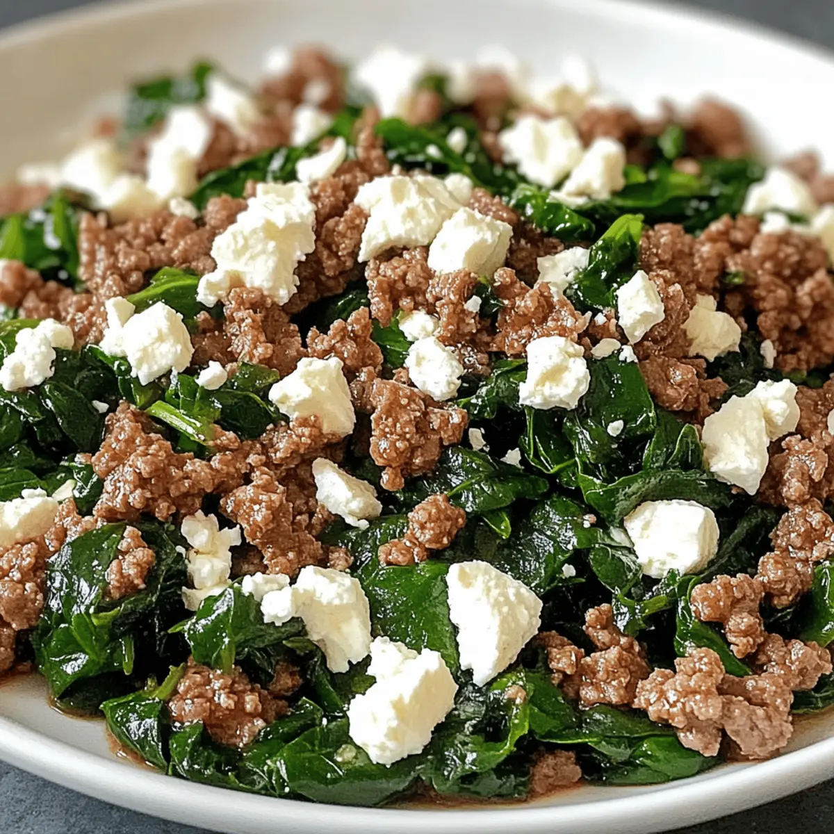 Ground Beef and Spinach Skillet with Feta: A Quick Delight
