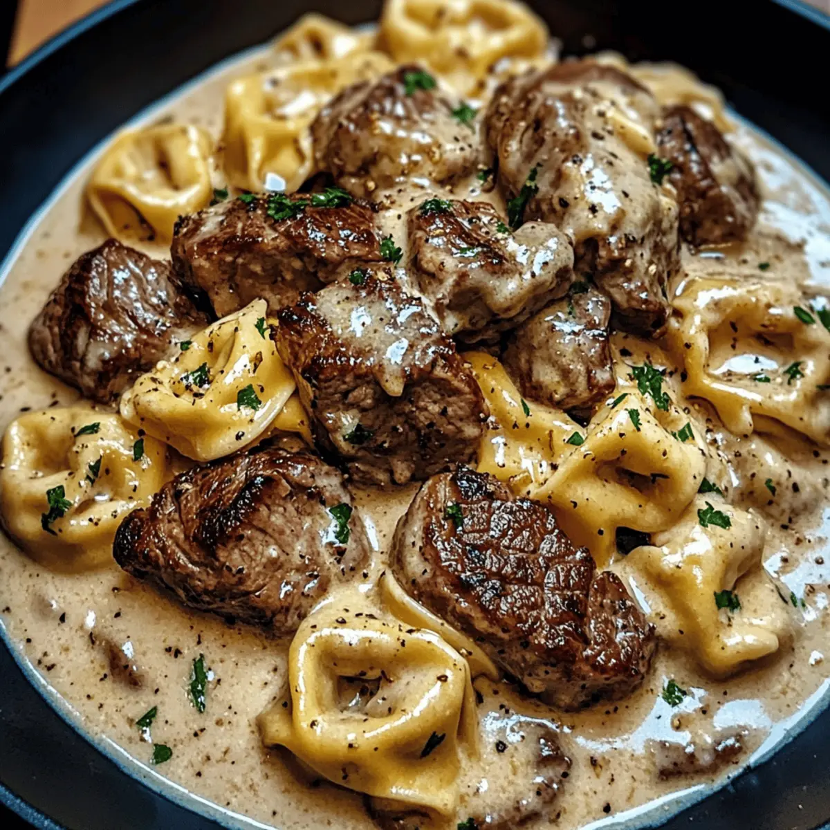 Cracked Garlic Steak Tortellini in Creamhouse Sauce Bliss