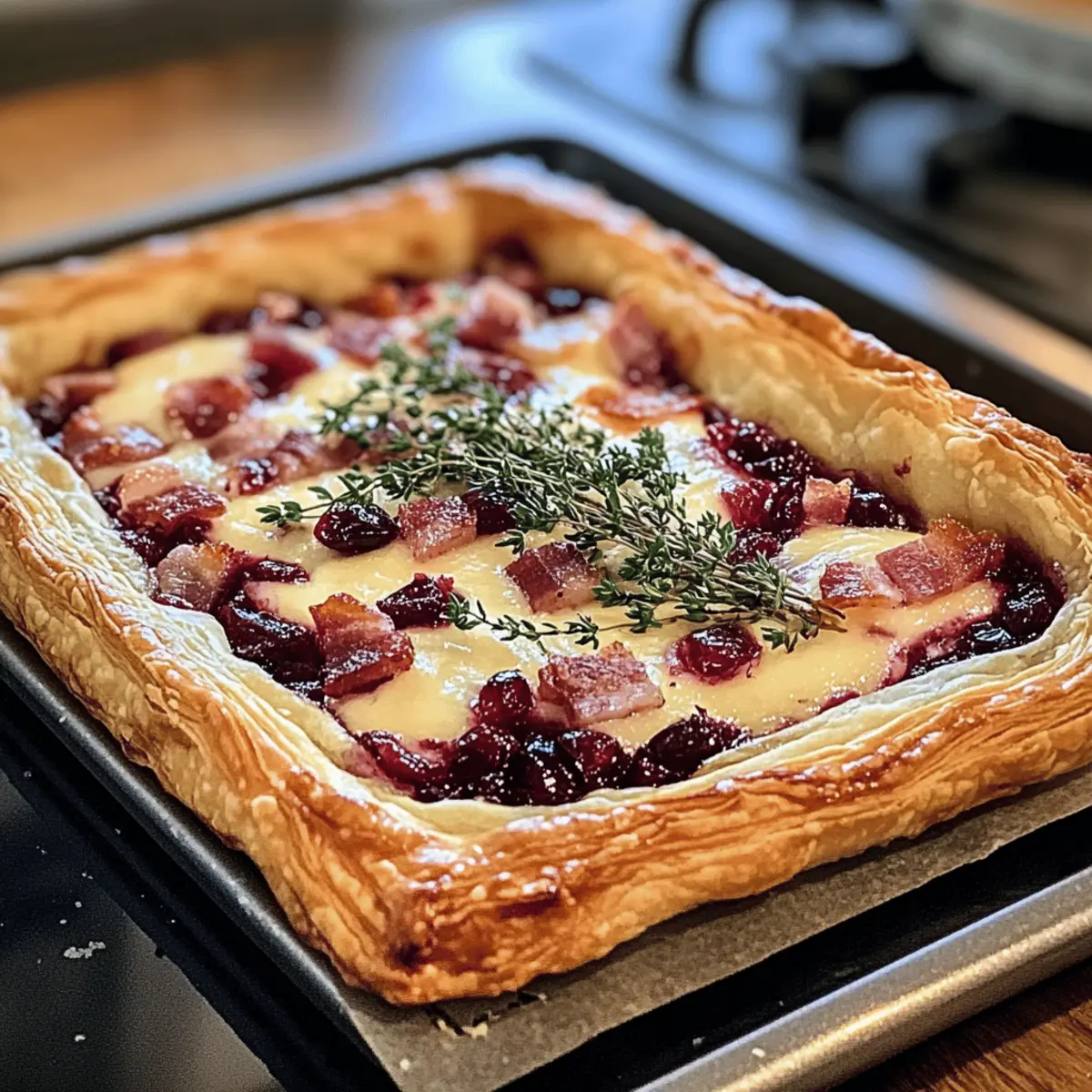Cranberry Brie Tart with Pancetta & Thyme: A Festive Delight