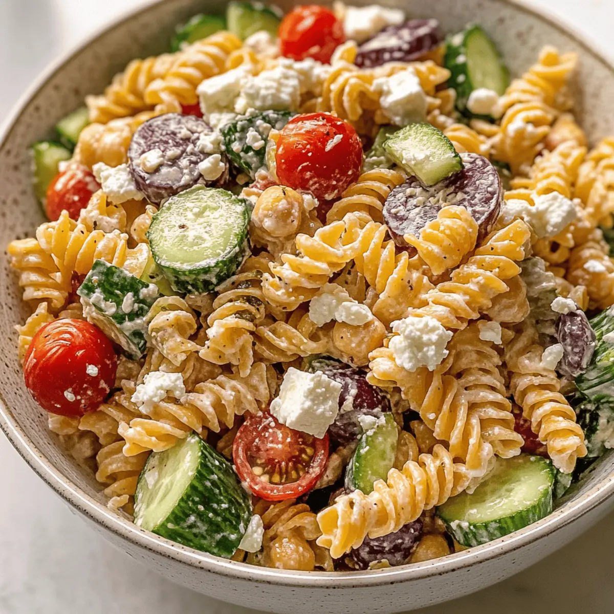 High Protein Greek Pasta Salad for a Flavorful Boost