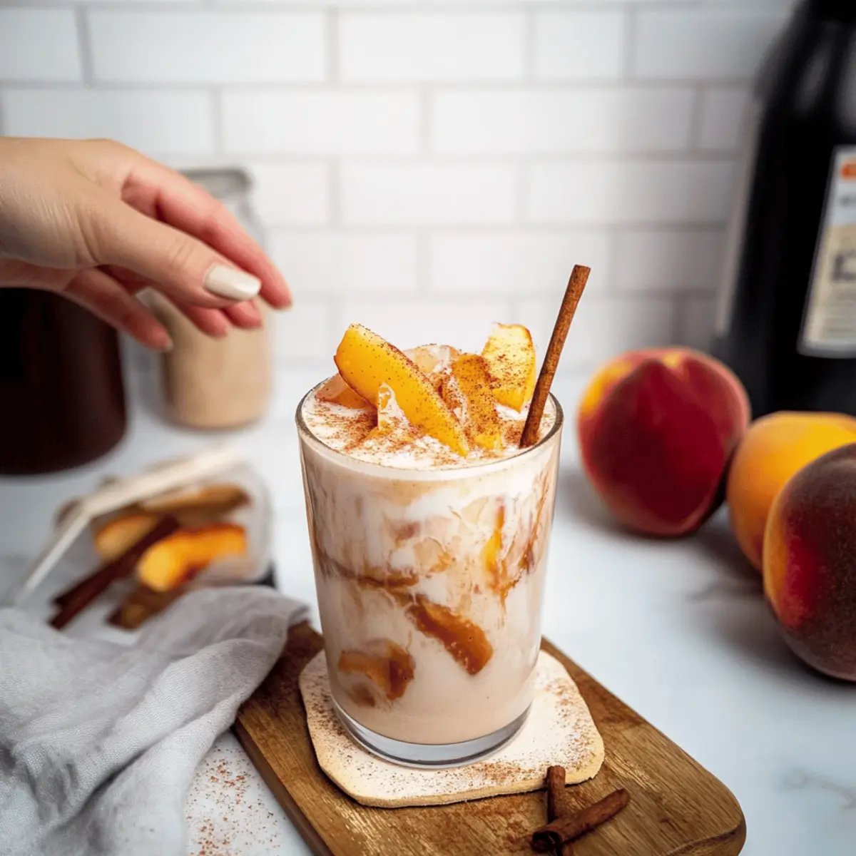 Refreshing Peach Cobbler Chai Latte For Summer Sips