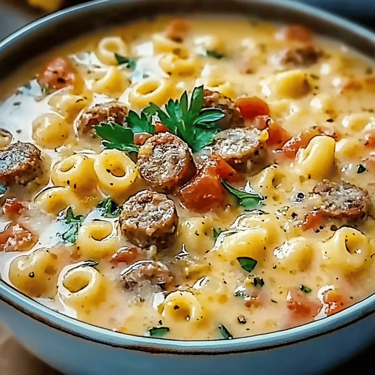 Creamy Parmesan Italian Sausage Ditalini Soup