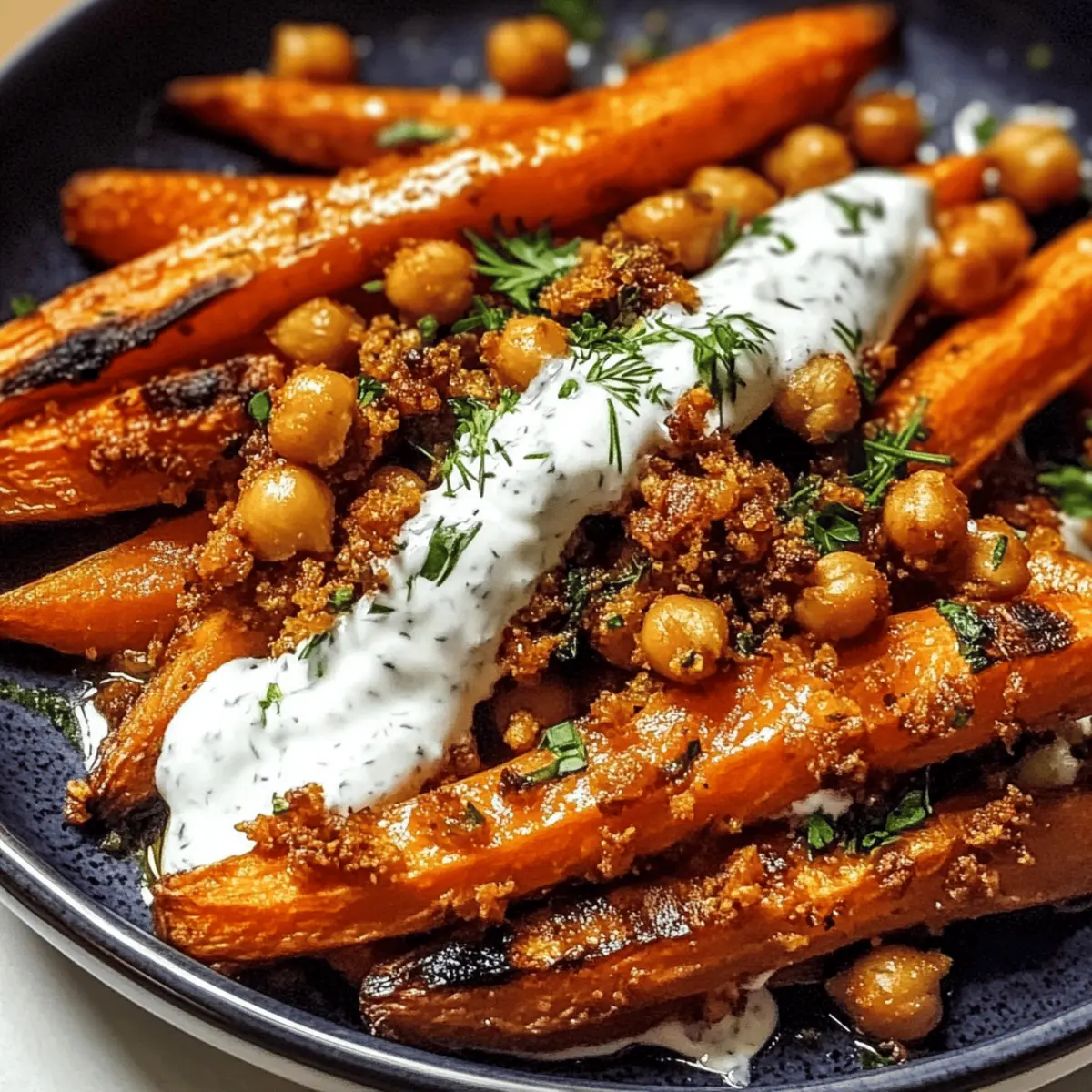 Spicy Maple Roast Carrots with Crispy Chickpeas Delight
