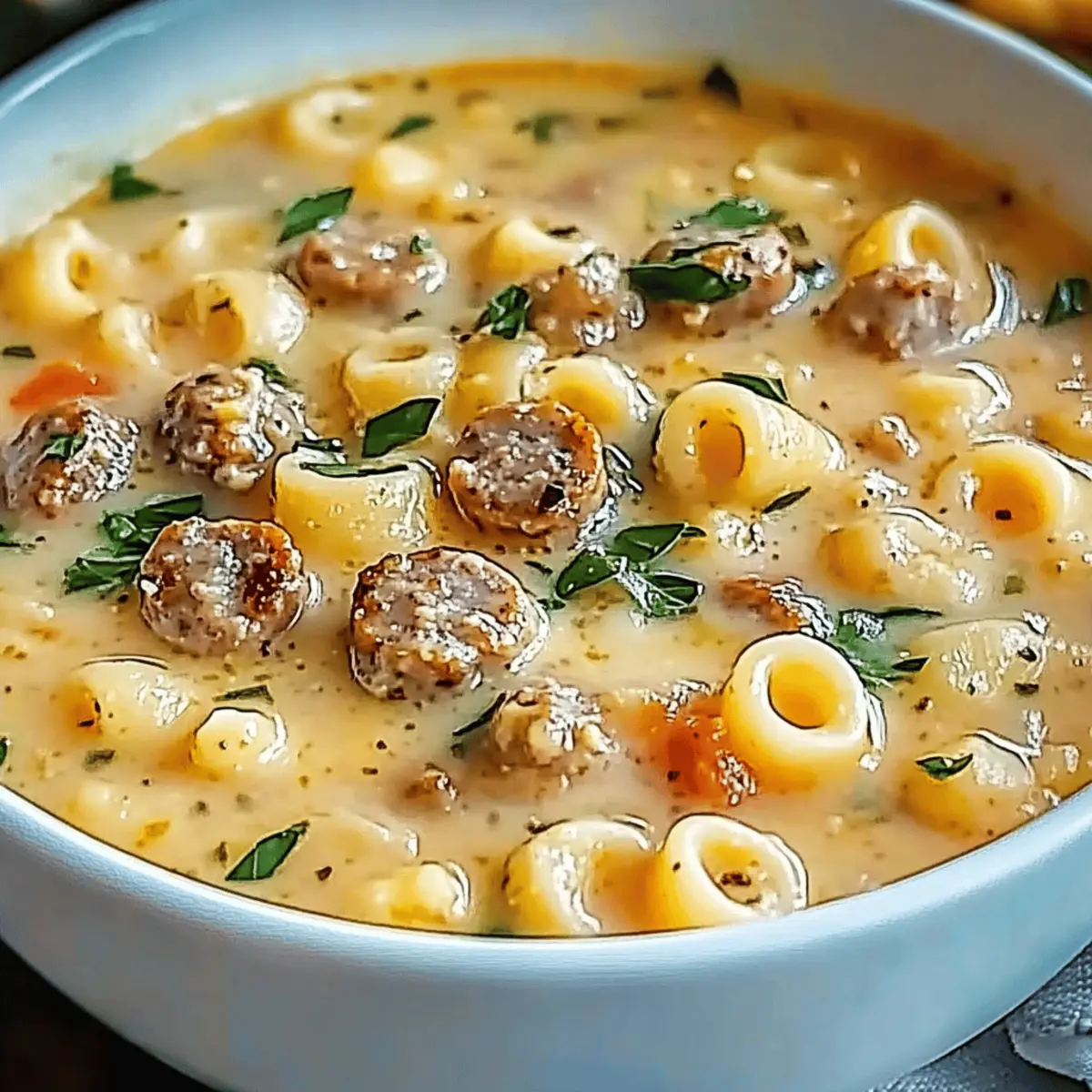 Creamy Parmesan Italian Sausage Ditalini Soup for Cozy Nights