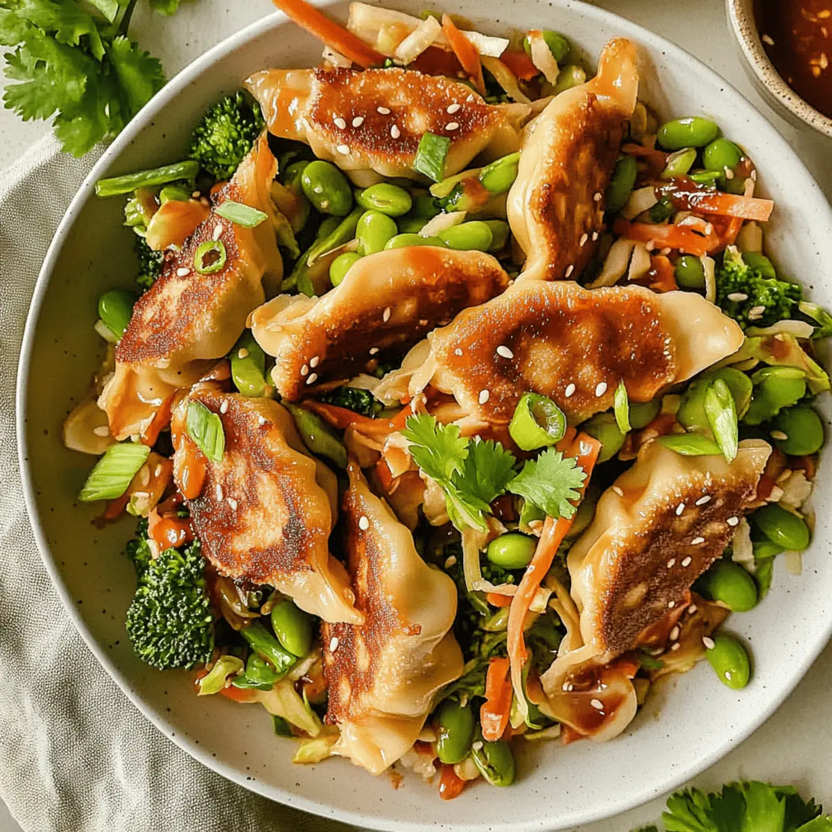 Vibrant Dumpling Salad with Crispy Crunch and Zesty Dressing