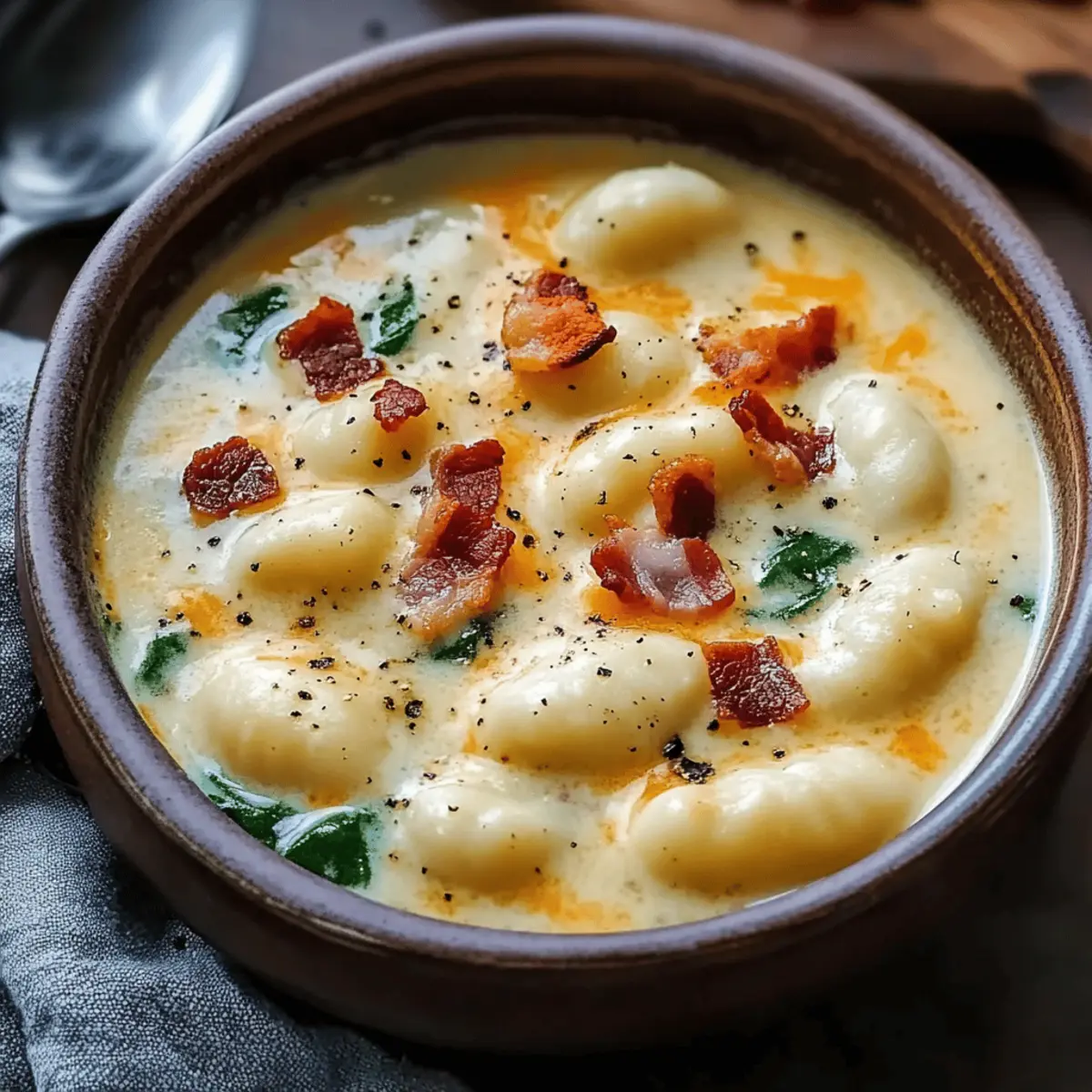 Bacon Cheddar Gnocchi Soup – Cozy Comfort in Every Spoonful