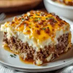 Meatloaf with Mashed Potatoes and Cheese