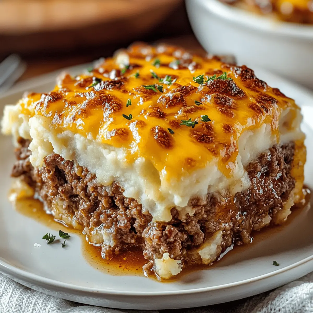 Creamy Meatloaf with Mashed Potatoes and Cheese Delight