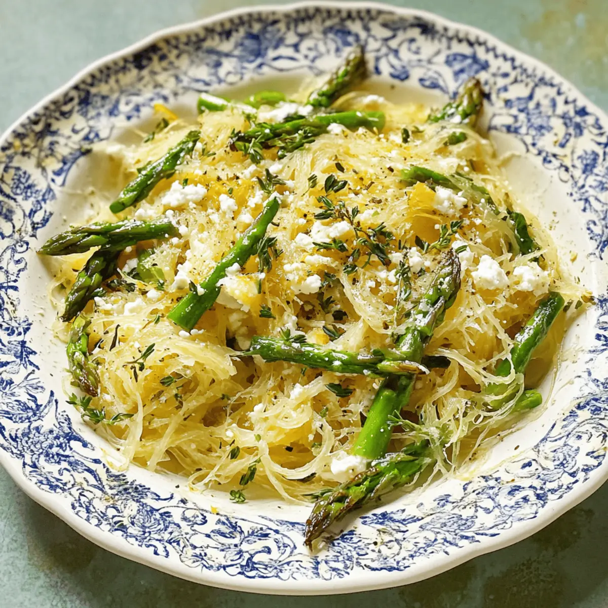 Spaghetti Squash with Asparagus, Ricotta, Lemon, Thyme Bliss