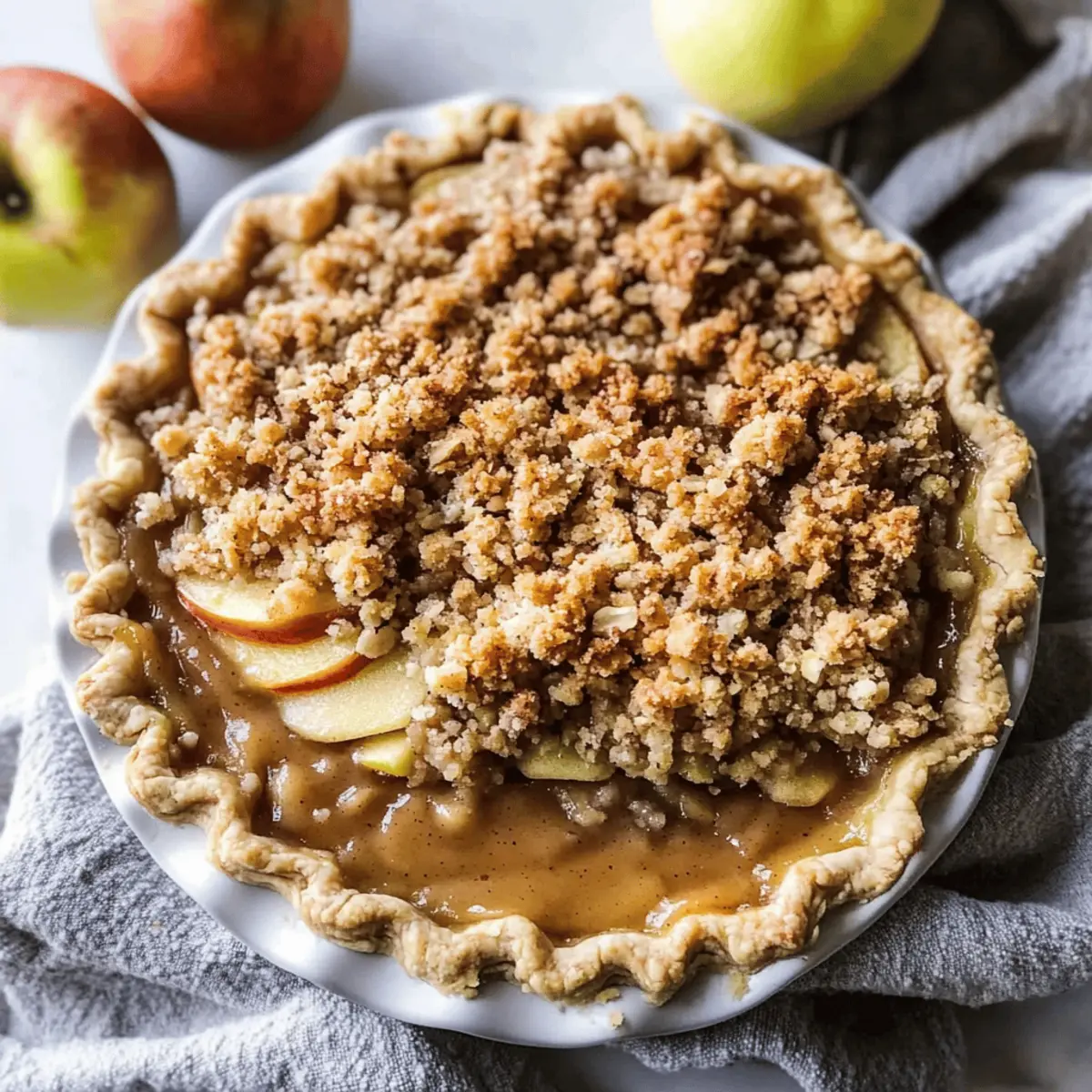 Delicious Apple Buttermilk Custard Pie With Crumble Topping