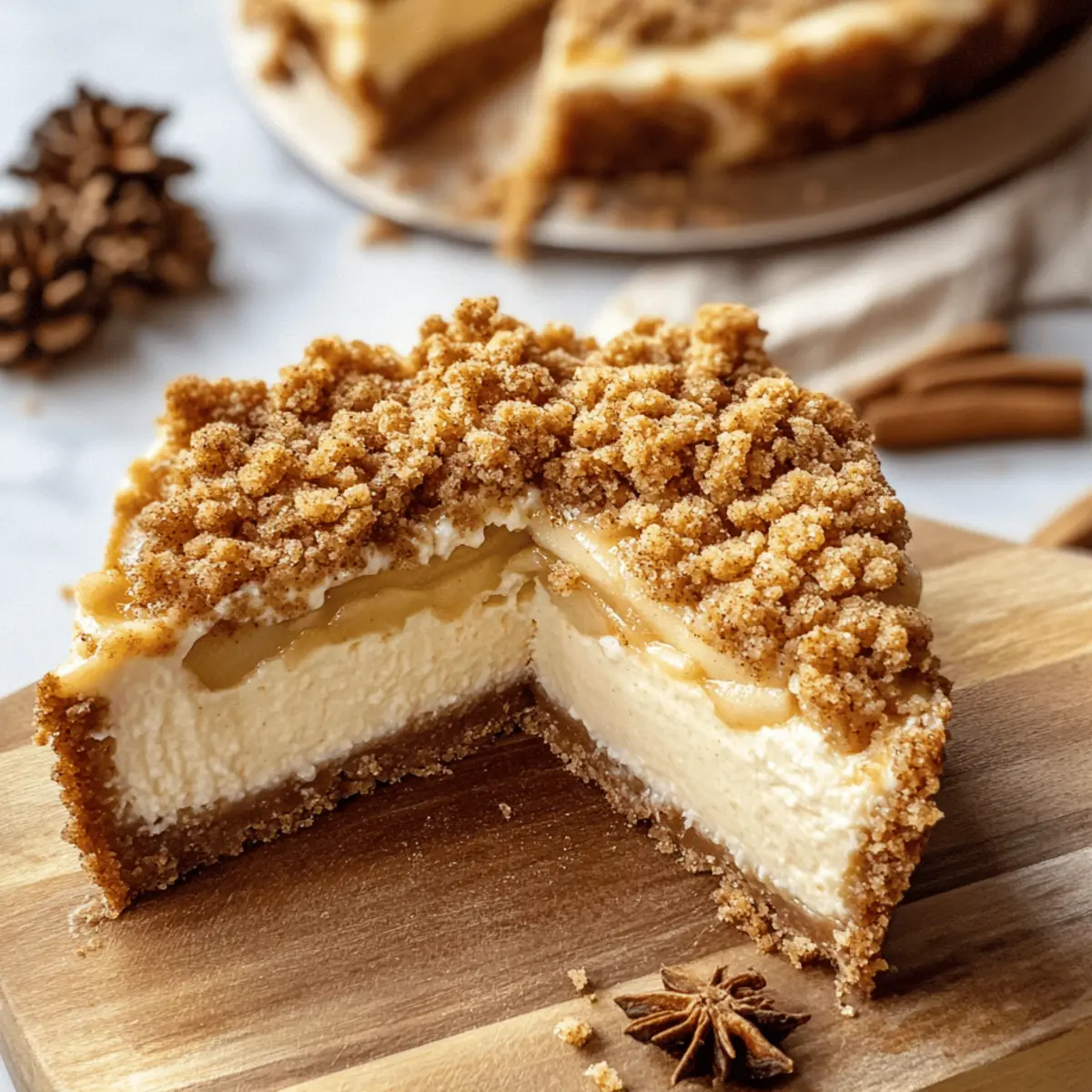 Indulge in Homemade Apple Crumble Cheesecake Bliss