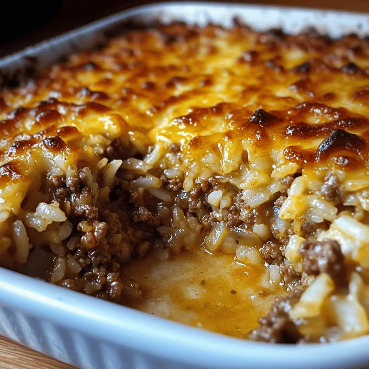 Savory French Onion Ground Beef and Rice Casserole Bliss