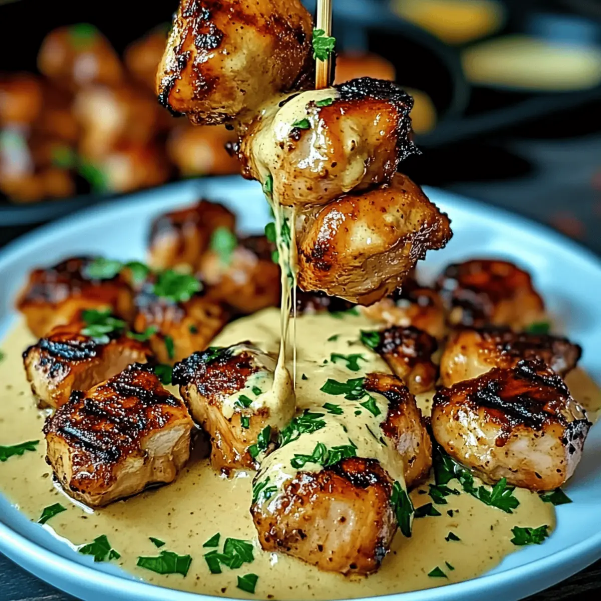 Grilled Chicken Bites with Creamy Garlic Sauce You’ll Crave