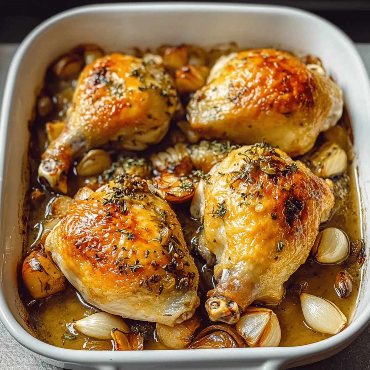 Savory Oven-Roasted French Garlic Chicken with Crispy Skin