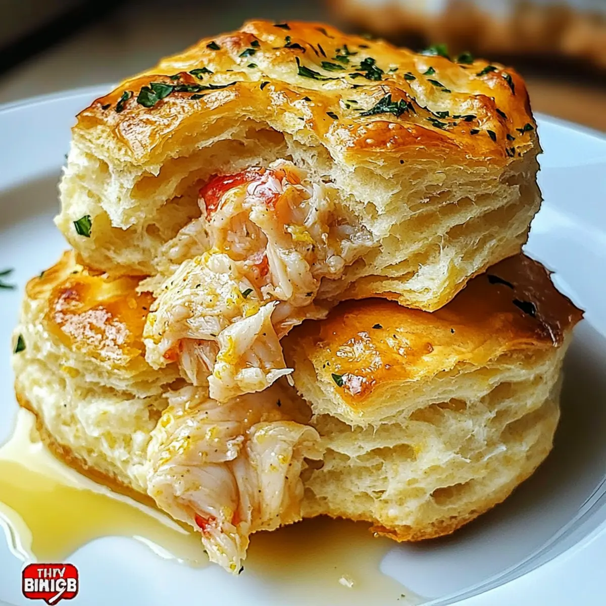 Crab Stuffed Cheddar Bay Biscuit Bliss with Lemon Butter