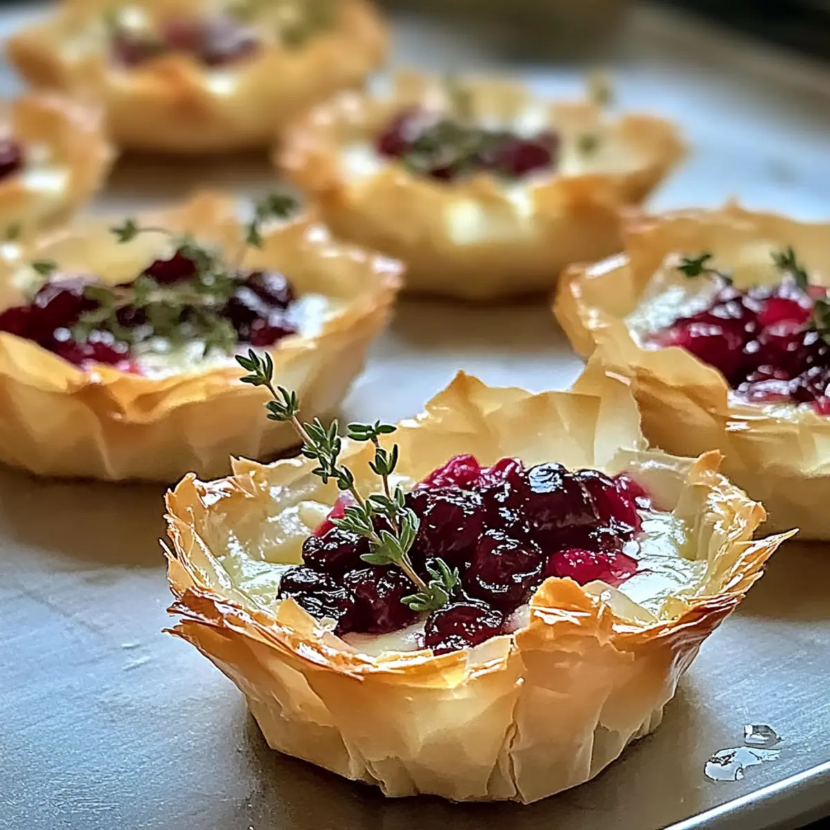 Cranberry, Brie & Thyme Phyllo Cups for Effortless Holiday Joy