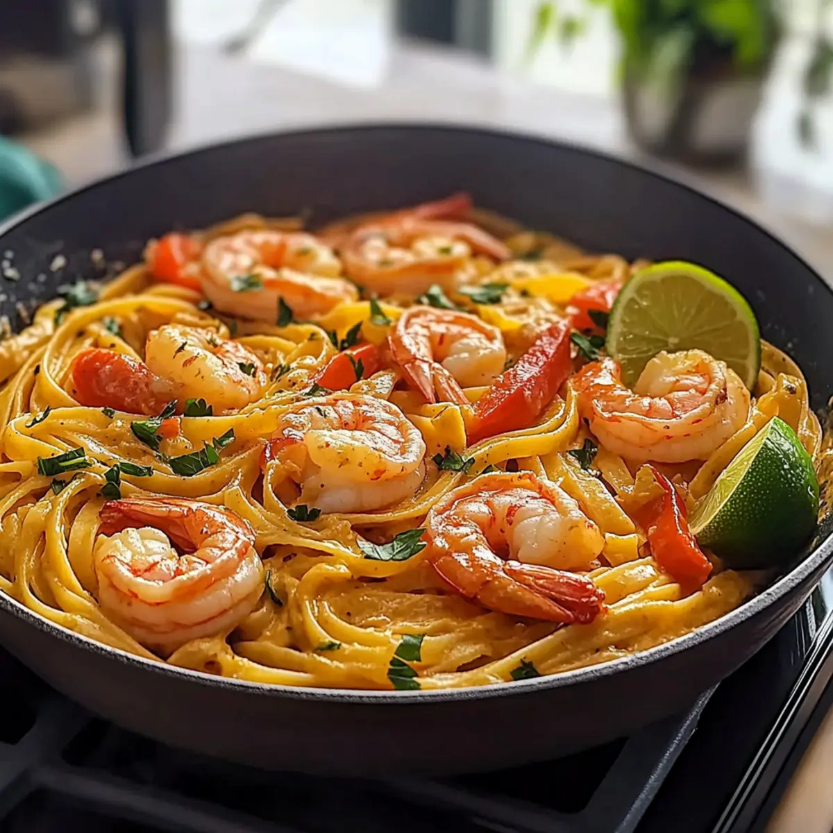 Savory Jamaican Shrimp Pasta: A Creamy Caribbean Escape