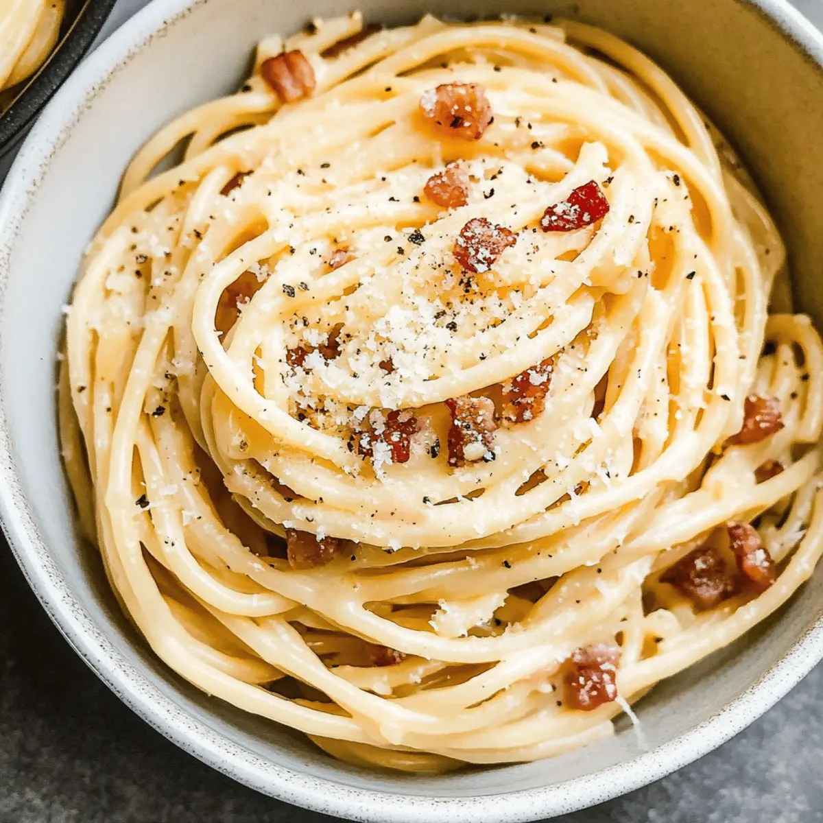 Creamy Bucatini Carbonara with Extra Bacon and Garlic Bliss
