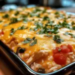 Cheesy Salsa Chicken and Rice Bake