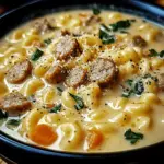 Creamy Parmesan Italian Sausage Ditalini Soup