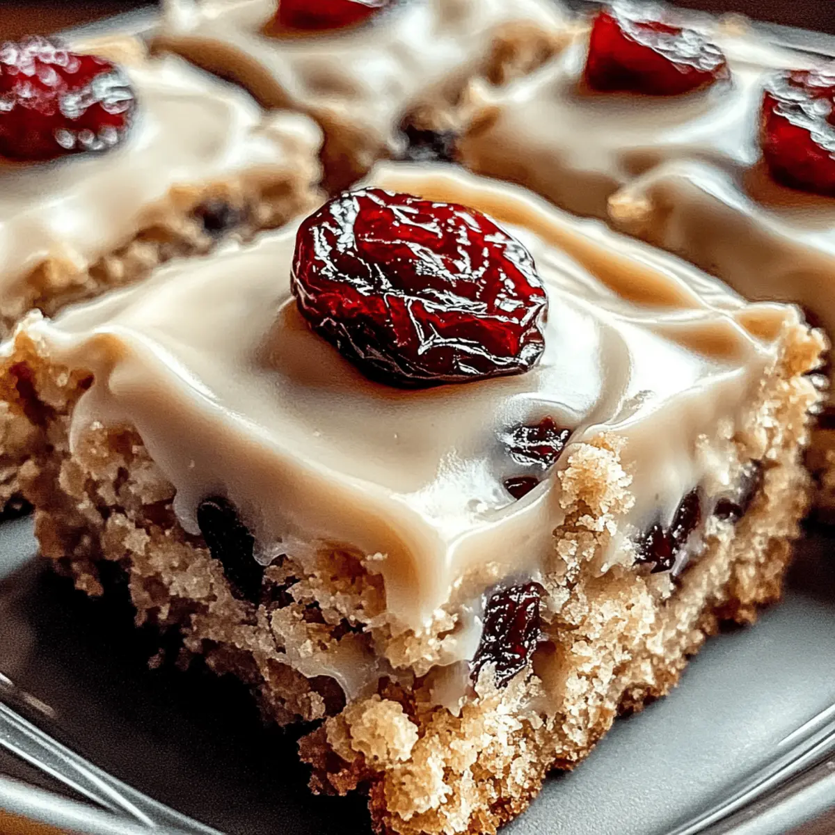 Heavenly Oatmeal Raisin Cookie Bars with Creamy Frosting
