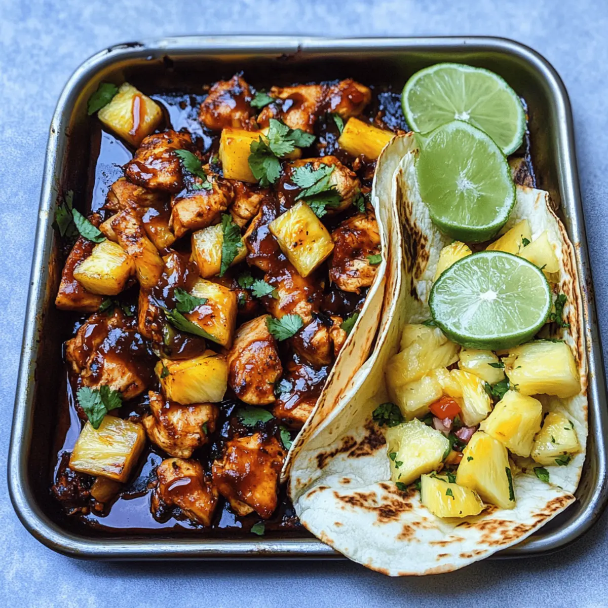 One Pan Chicken and Pineapple Tacos for a Bursting Flavor Explosion