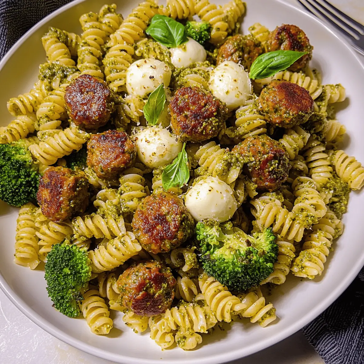 Pesto Pasta with Turkey Meatballs: A Cozy Weeknight Delight