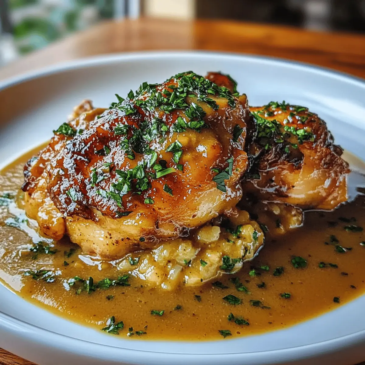 Savory Smothered Chicken Thighs with Creamy Gravy Delight
