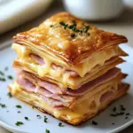 Crispy Ham & Cheese Puff Pastry Stacks