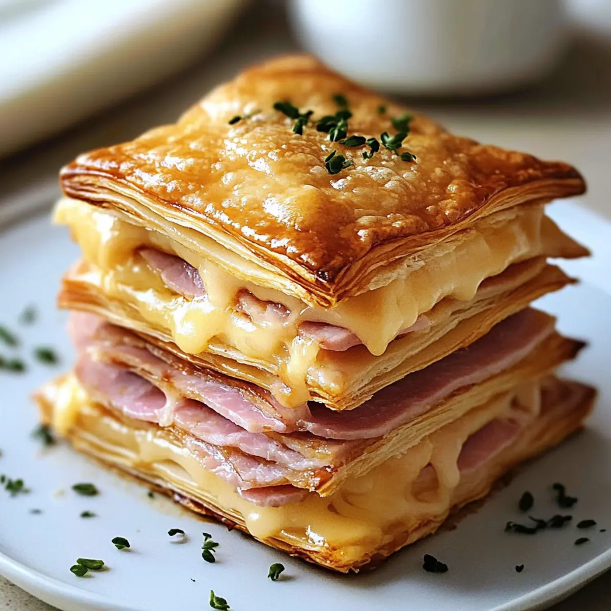 Crispy Ham & Cheese Puff Pastry Stacks for Quick Gourmet Bites