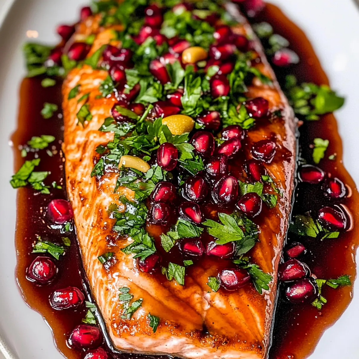 Irresistible Christmas Salmon with Sweet Pomegranate Glaze