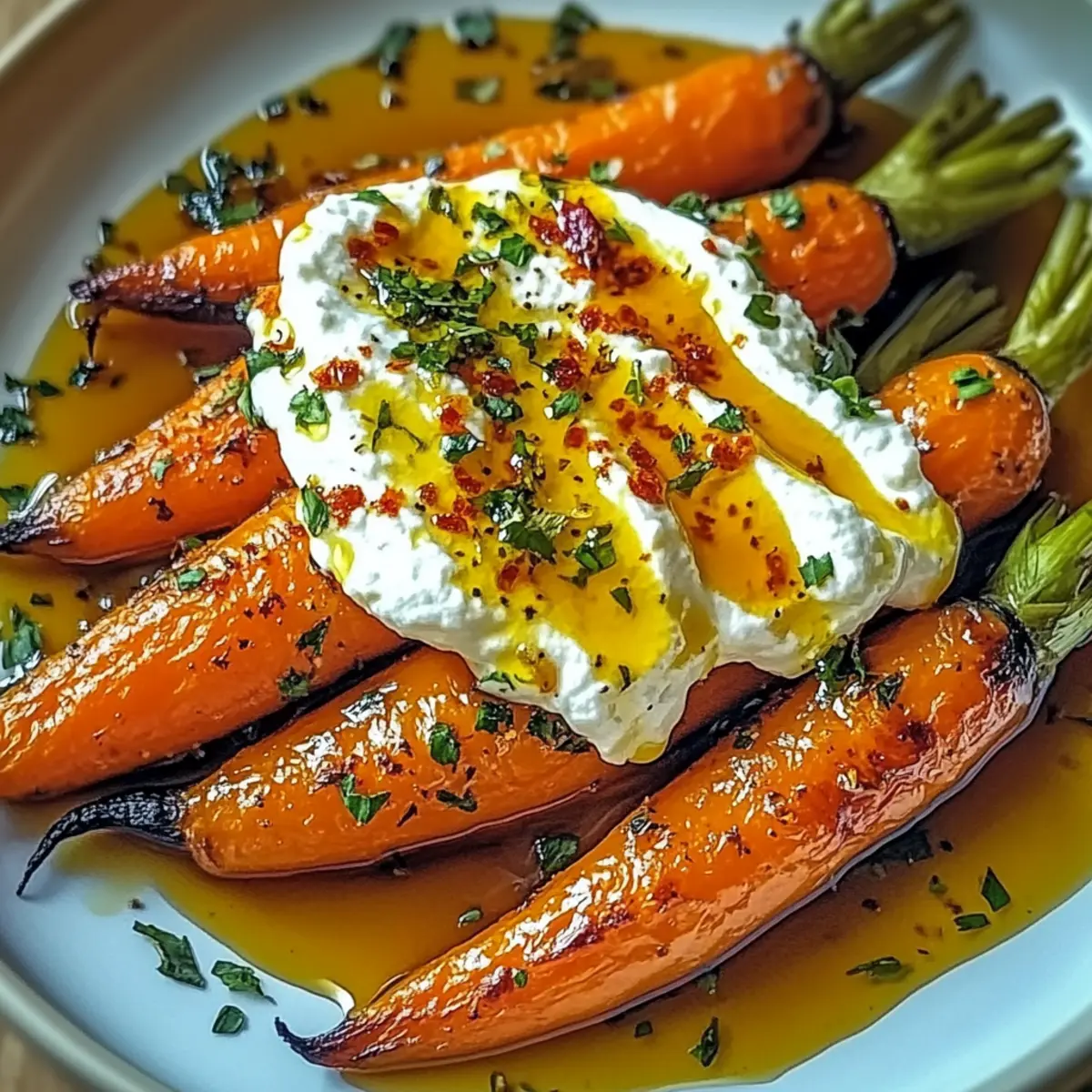 Roasted Carrots with Whipped Ricotta and Hot Honey Bliss