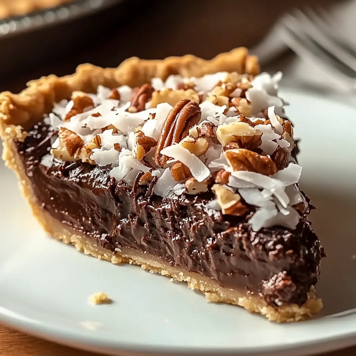 Decadent German Chocolate Pie with Coconut Pecan Bliss
