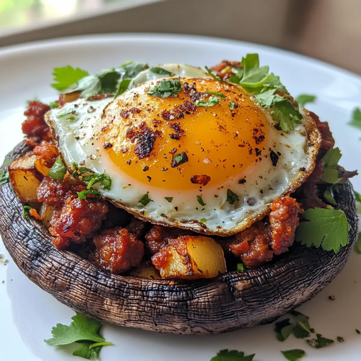 Smoked Chorizo Stuffed Breakfast Mushroom Caps for Flavor Lovers
