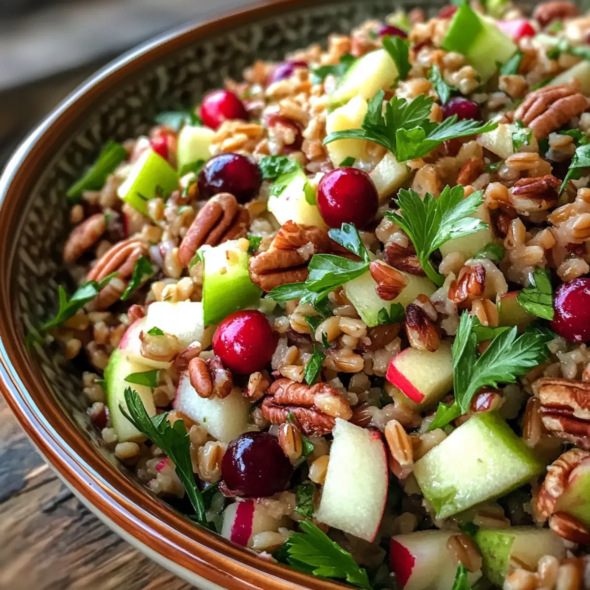 Fresh Cranberry Apple Farro Salad for a Flavorful Holiday Delight